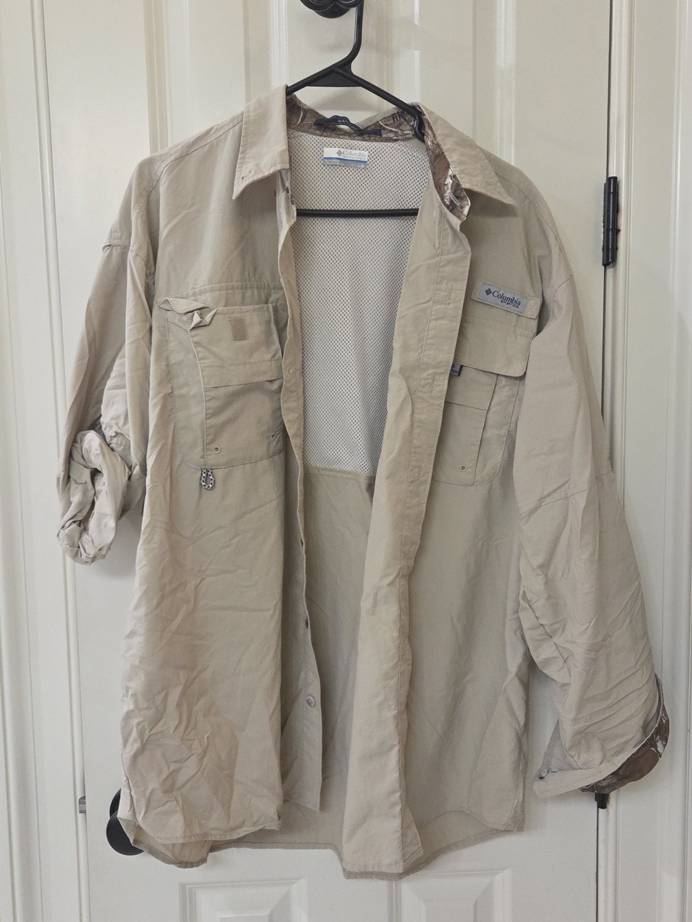 Columbia Men's Lightweight Beige Fishing Shirt Jacket